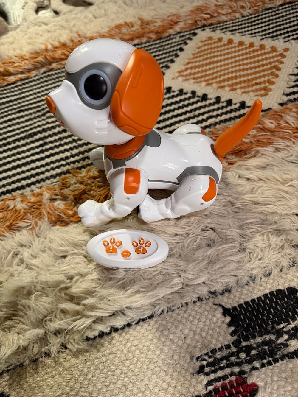 Interactive Robotic Puppy Toy - White & Orange